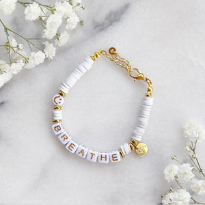 The Rosy Redhead Cute Positive Reminder Bracelet Accessory Breathe White