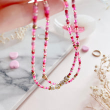 Load image into Gallery viewer, The Rosy Redhead Cute Pink Beaded Love Necklace Accessory
