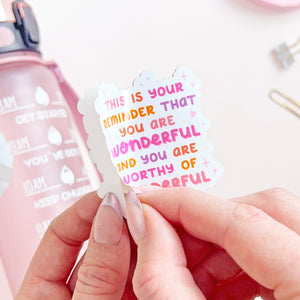 The Rosy Redhead Postive Self-Love Quote Waterproof sticker