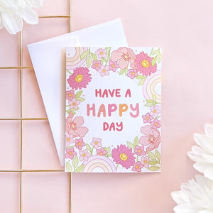 The Rosy Redhead Greeting Card cute floral birthday