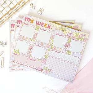 The Rosy Redhead Weekly Cute Happy Notepad