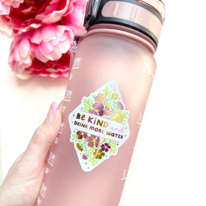 The Rosy Redhead Be Kind Drink Water Hydration waterproof sticker