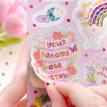 Load image into Gallery viewer, The Rosy Redhead-cute waterproof sticker sheet glitter