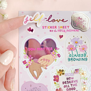 The Rosy Redhead Sticker Sheet Self Love