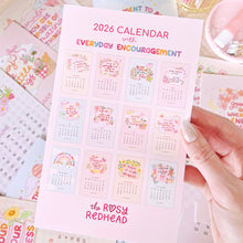 Load image into Gallery viewer, The Rosy Redhead Cute girly Positive Quote 2026 desk calendar-Cover page
