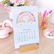 Load image into Gallery viewer, The Rosy Redhead Cute rainbow Positive Quote 2026 desk calendar