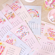 Load image into Gallery viewer, The Rosy Redhead Cute girly Positive Quote 2026 desk calendar-12 months pages