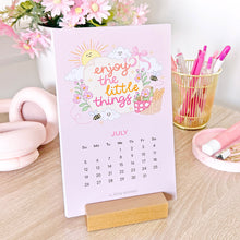 Load image into Gallery viewer, The Rosy Redhead Cute whimsical Positive Quote 2026 desk calendar