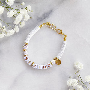 The Rosy Redhead Cute Positive Reminder Bracelet Accessory Be Kind White
