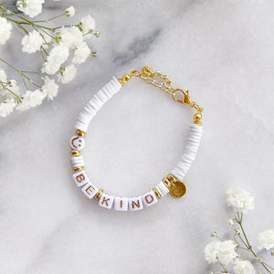 The Rosy Redhead Cute Positive Reminder Bracelet Accessory Be Kind White