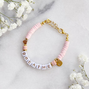 The Rosy Redhead Cute Positive Reminder Bracelet Accessory Breathe Pink