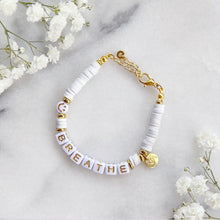 Load image into Gallery viewer, The Rosy Redhead Cute Positive Reminder Bracelet Accessory Breathe White