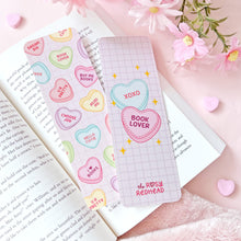 Load image into Gallery viewer, The Rosy Redhead-Bookmark-Cute Pink Candy Heart Love-Book Lover