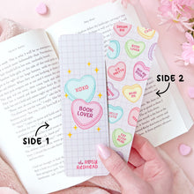 Load image into Gallery viewer, The Rosy Redhead-Bookmark-Cute Pink Candy Heart Love-Book Lover