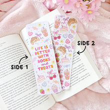 Load image into Gallery viewer, The Rosy Redhead-Cute Girly Happy Quote Bookmark-Life is Better with Books and Treats