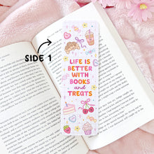 Load image into Gallery viewer, The Rosy Redhead-Cute Girly Happy Quote Bookmark-Life is Better with Books and Treats