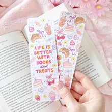 Load image into Gallery viewer, The Rosy Redhead-Cute Girly Happy Quote Bookmark-Life is Better with Books and Treats