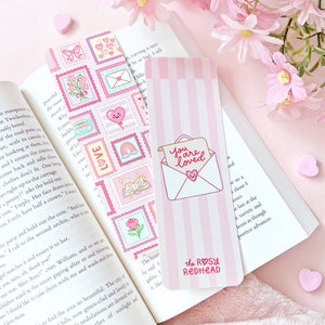 The Rosy Redhead-Cute Positivity Pink Bookmark-You Are Loved-Love Letter