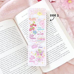 The Rosy Redhead-Cute Self-Care Quote Pink Bookmark-Positive-Reminder