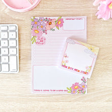 Load image into Gallery viewer, The Rosy Redhead Pink Floral Notepad Sticky Notes bundle