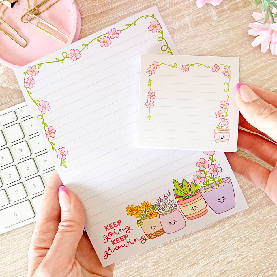 The Rosy Redhead Stationery Cute Plants Notepad Sticky Notes