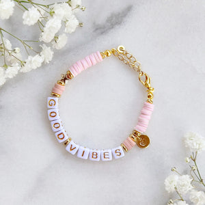 The Rosy Redhead Cute Positive Reminder Bracelet Accessory Good Vibes Pink