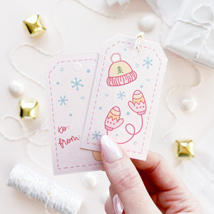 The Rosy Redhead Holiday Gift Tag Cute Cozy Christmas