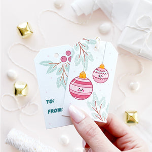 The Rosy Redhead Holiday Gift Tag Cute Christmas