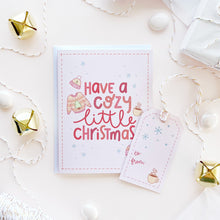 Load image into Gallery viewer, The Rosy Redhead Cozy Christmas Holiday Greeting Card and Cute Gift Tag