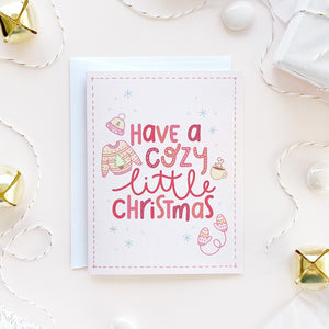 The Rosy Redhead Cozy Christmas Holiday Greeting Card Cute