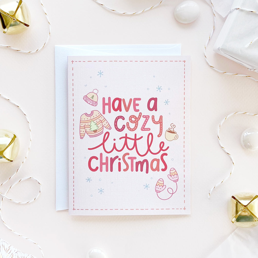 The Rosy Redhead Cozy Christmas Holiday Greeting Card Cute