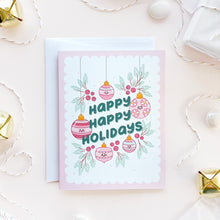 Load image into Gallery viewer, The Rosy Redhead Happy Holidays Christmas Greeting Card Cute