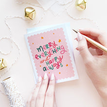 Load image into Gallery viewer, The Rosy Redhead Merry Everything Christmas Greeting Card Cute