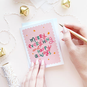 The Rosy Redhead Merry Everything Christmas Greeting Card Cute