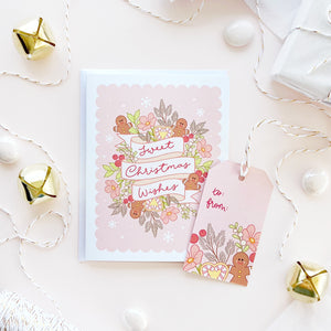 The Rosy Redhead Sweet Christmas Wishes Greeting Card Cute Gift Tag