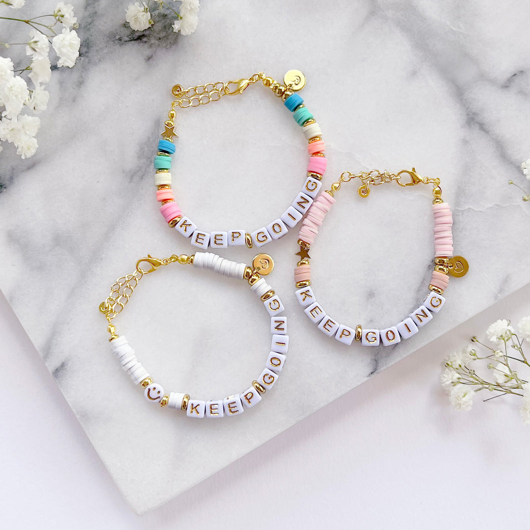 The Rosy Redhead Cute Positive Reminder Bracelet Accessory Keep Going