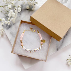 The Rosy Redhead Cute Positive Reminder Bracelet Accessory Keep Going Gift