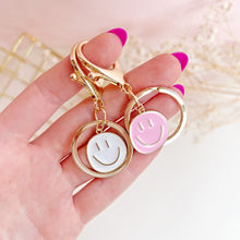 Load image into Gallery viewer, The Rosy Redhead Cute Happy Face Gold Enamel Keychain