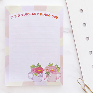 The Rosy Redhead Cute Mini to do list Notepad coffee floral cups