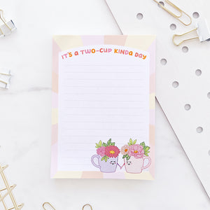 The Rosy Redhead Cute Mini to do list Notepad coffee floral cups