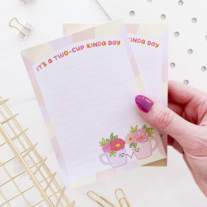 The Rosy Redhead Cute Mini to do list Notepad coffee floral cups