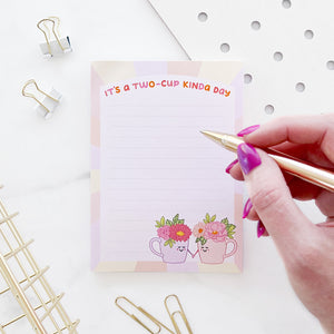 The Rosy Redhead Cute Mini to do list Notepad coffee floral cups