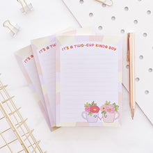 Load image into Gallery viewer, The Rosy Redhead Cute Mini to do list Notepad coffee floral cups