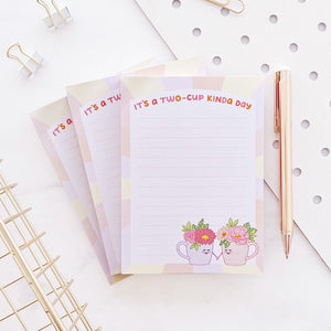 The Rosy Redhead Cute Mini to do list Notepad coffee floral cups