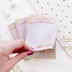 The Rosy Redhead Cute Mini to do list Notepad coffee floral cups