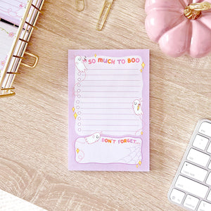 The Rosy Redhead So Much To Boo Spooky Cute Halloween Fall Notepad