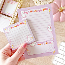 Load image into Gallery viewer, The Rosy Redhead So Much To Boo Spooky Cute Halloween Fall Notepad and Sticky notes