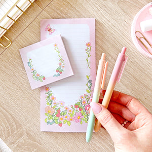 The Rosy Redhead Cute Stationery Notepad Set-Strawberry Patch