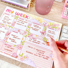 Load image into Gallery viewer, The Rosy Redhead Weekly Cute Happy Notepad Planner