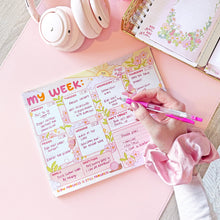 Load image into Gallery viewer, The Rosy Redhead Weekly Cute Happy Notepad Planner